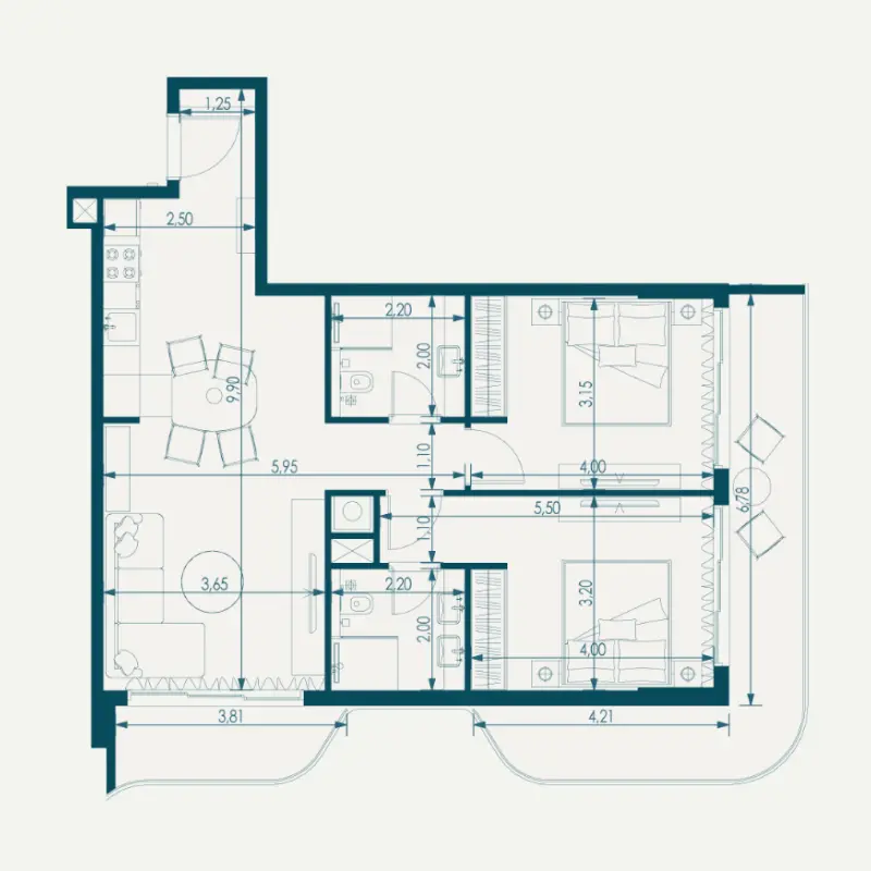 2 bedroom