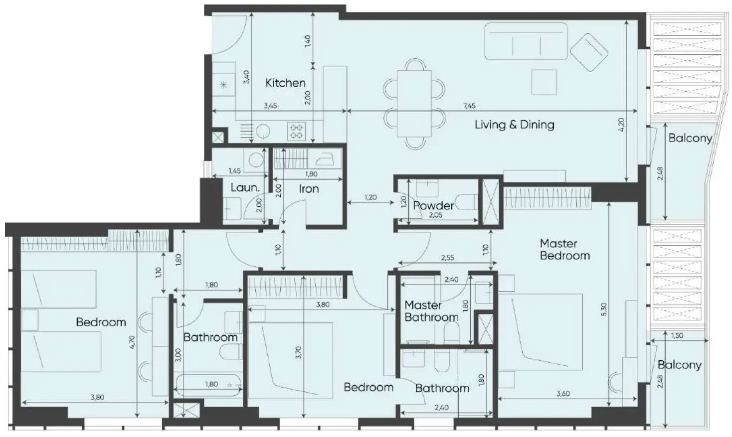 3 Bedrooms apartments - Sea Legend Tower One