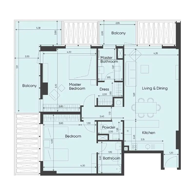 2 bedroom Apartments -  Sea Legend Tower One