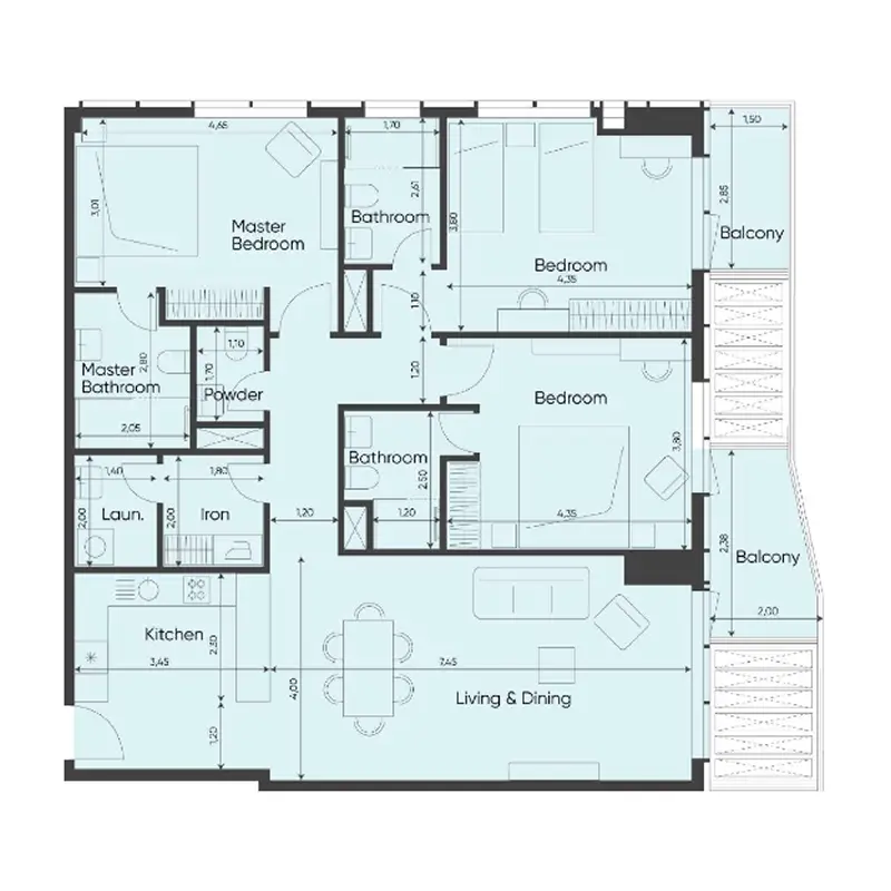 3 bedroom Apartments -  Sea Legend Tower One
