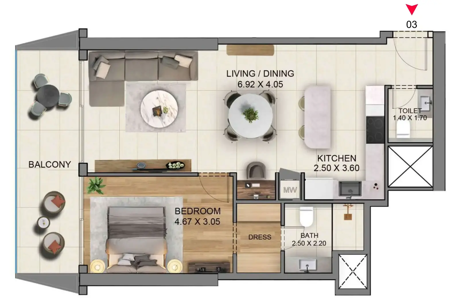 1 Bedroom apartments - Marriott Residences JLT