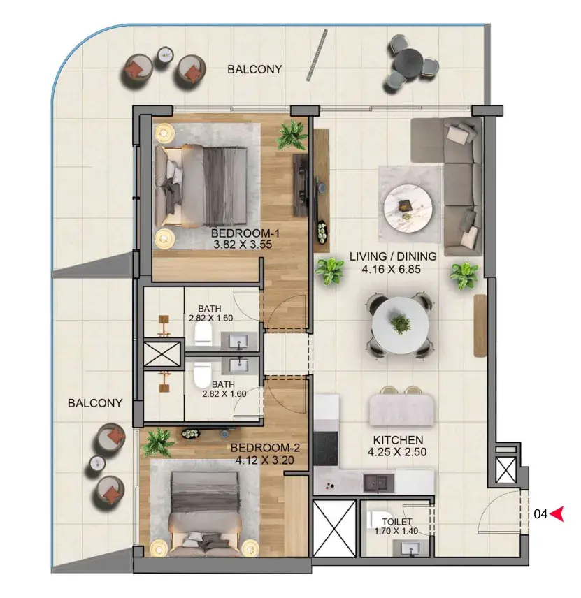 2 Bedrooms apartments - Marriott Residences JLT