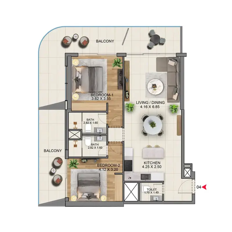 2 bedroom
