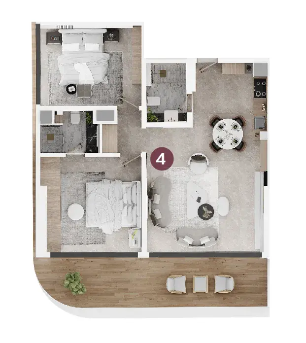 2 Bedrooms apartments - Electra Acube