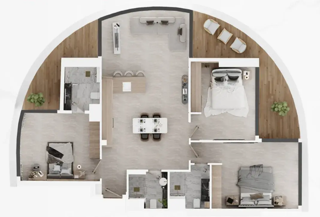 3 Bedrooms apartments - Electra Acube