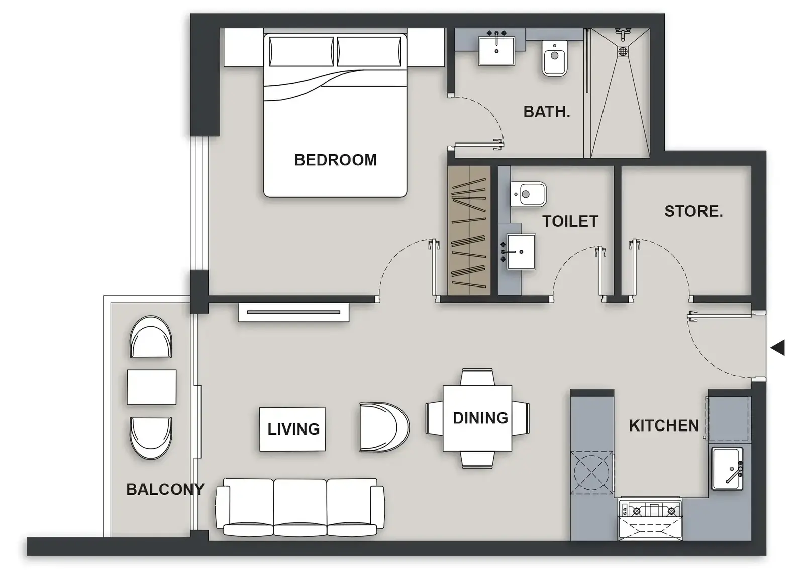 1.5 bedrooms apartments - Maison Elysee III