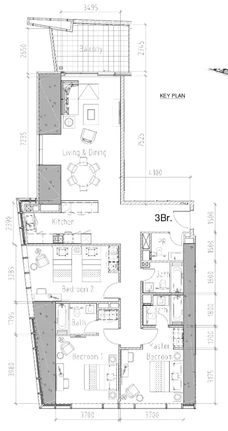 3 Bedrooms apartments - Aykon City Tower