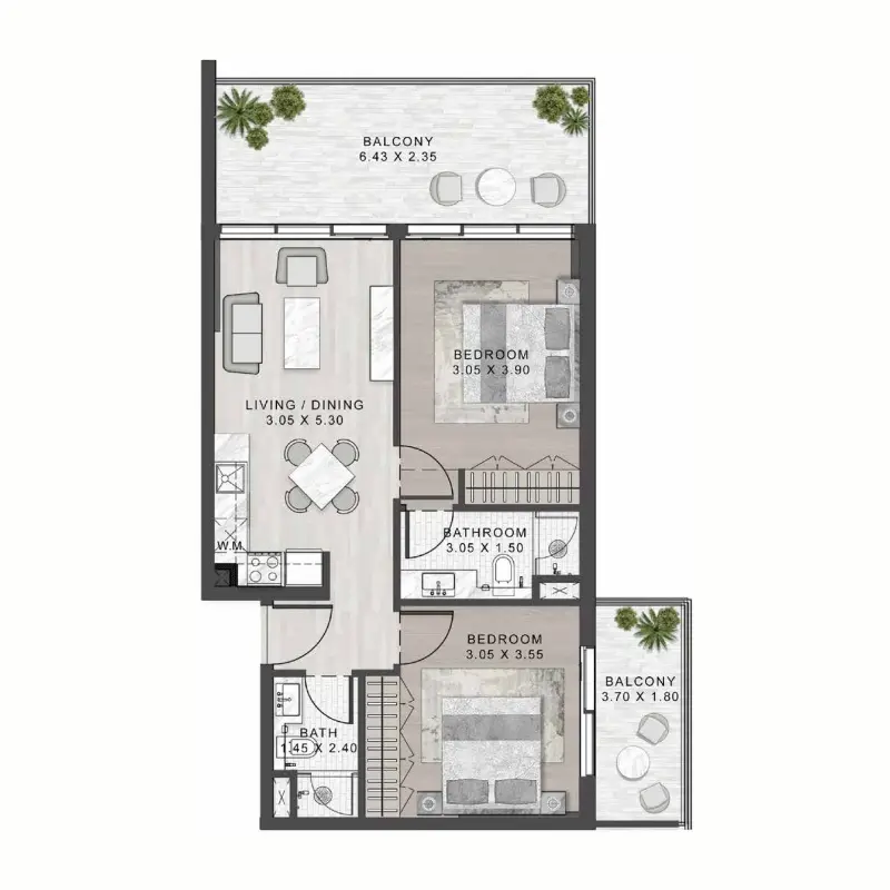2 bedroom