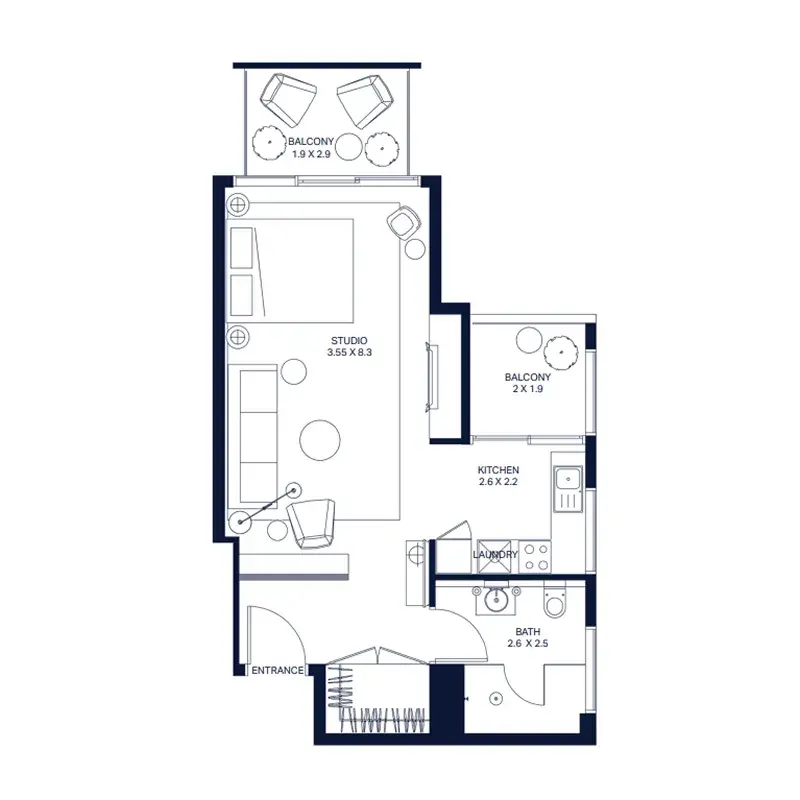 Studio apartments - The Atria
