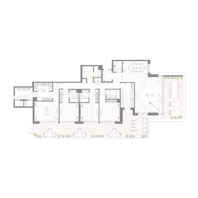 4 bedroom Apartments floor plan