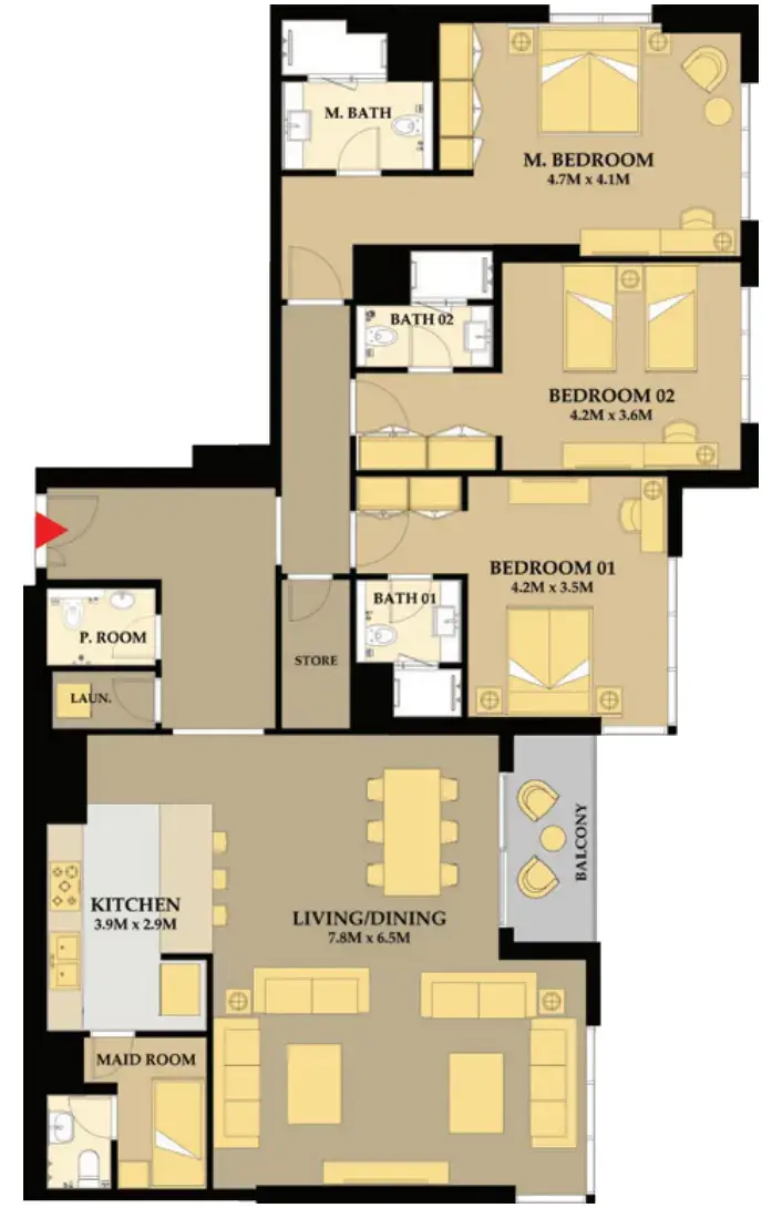 3 Bedrooms apartments - Riva Residence