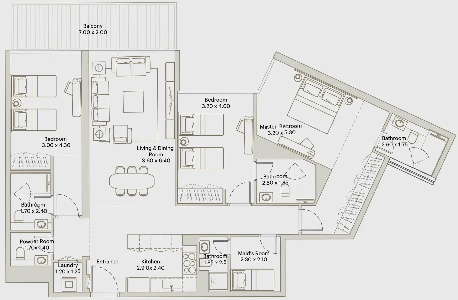 3 Bedrooms apartments - Eleve