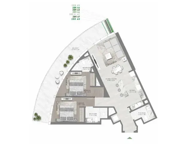 2 Bedrooms apartments - Canal Crown