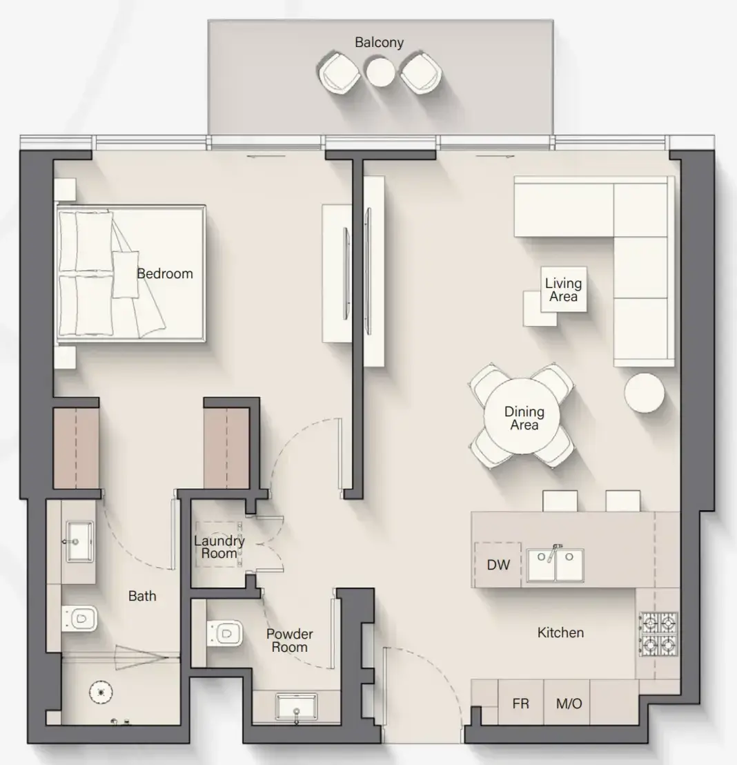 1 Bedroom apartments - Riverton House