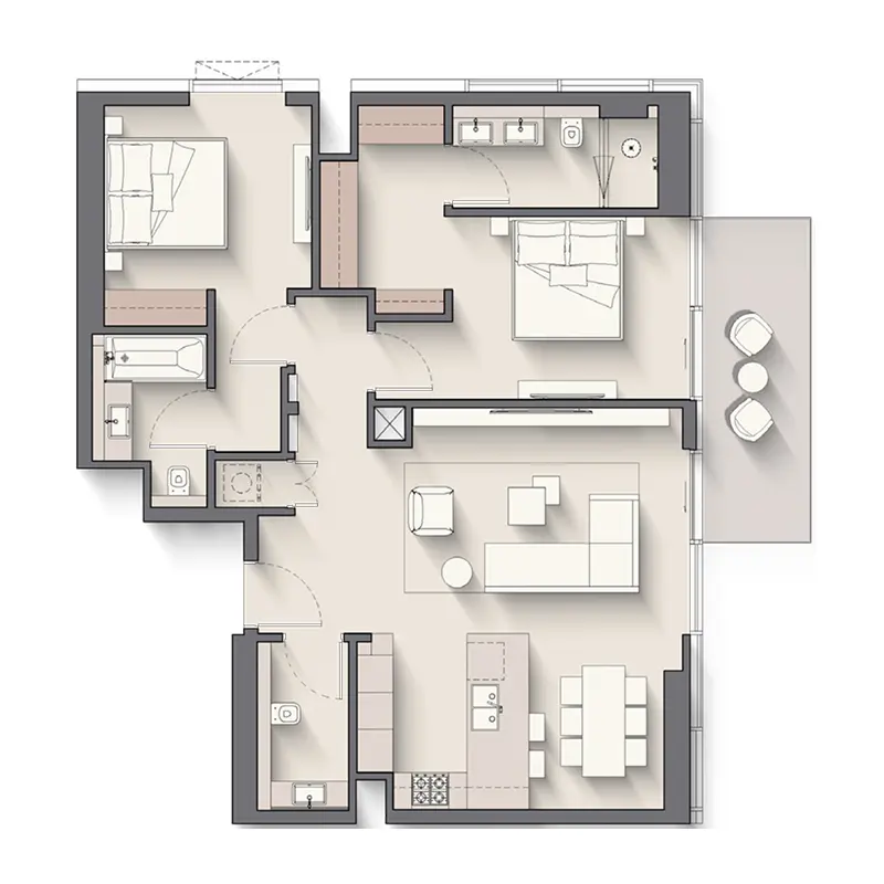 2 bedroom Apartments -  Riverton House