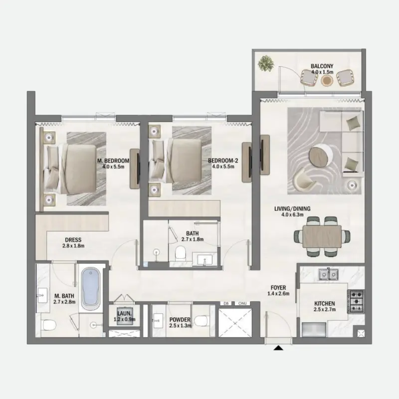 2 bedroom