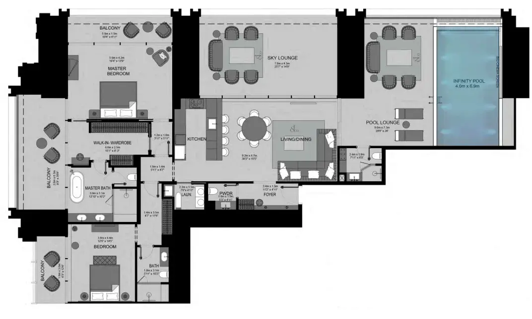 2 Bedrooms apartments - Burj Binghatti Jacob and Co Residences