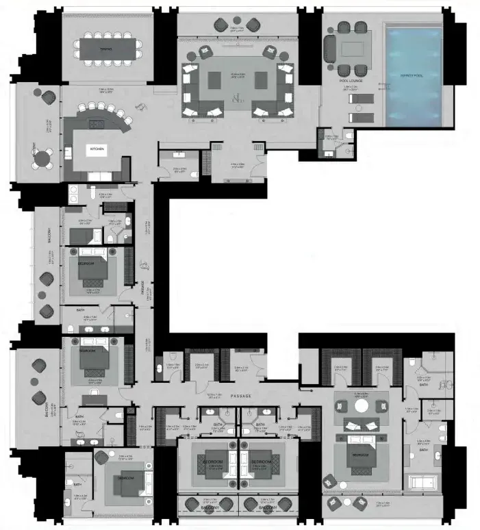 6 Bedrooms penthouse - Burj Binghatti Jacob and Co Residences