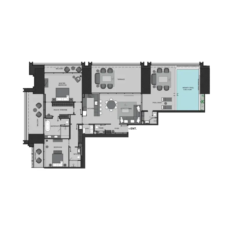 2 bedroom floor plan