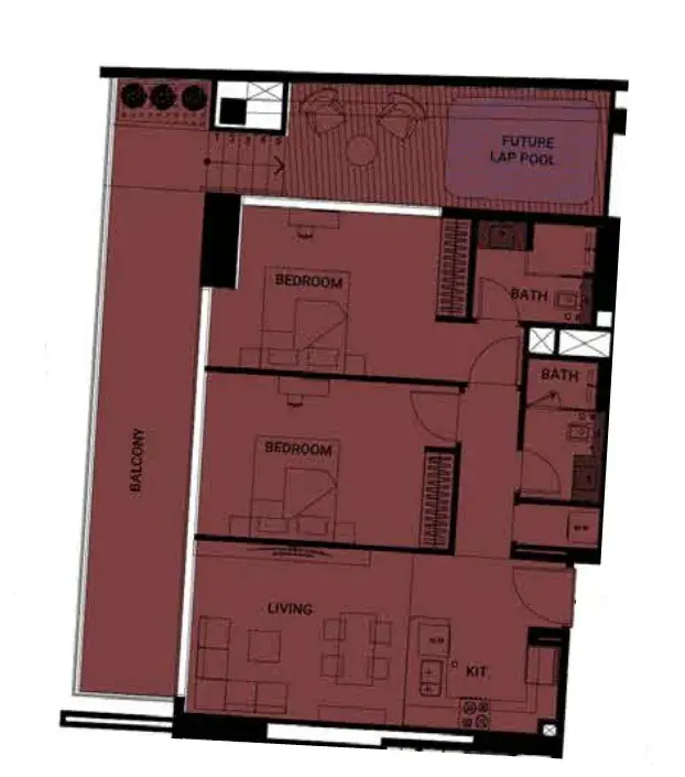 2 Bedrooms apartments - Binghatti Ruby