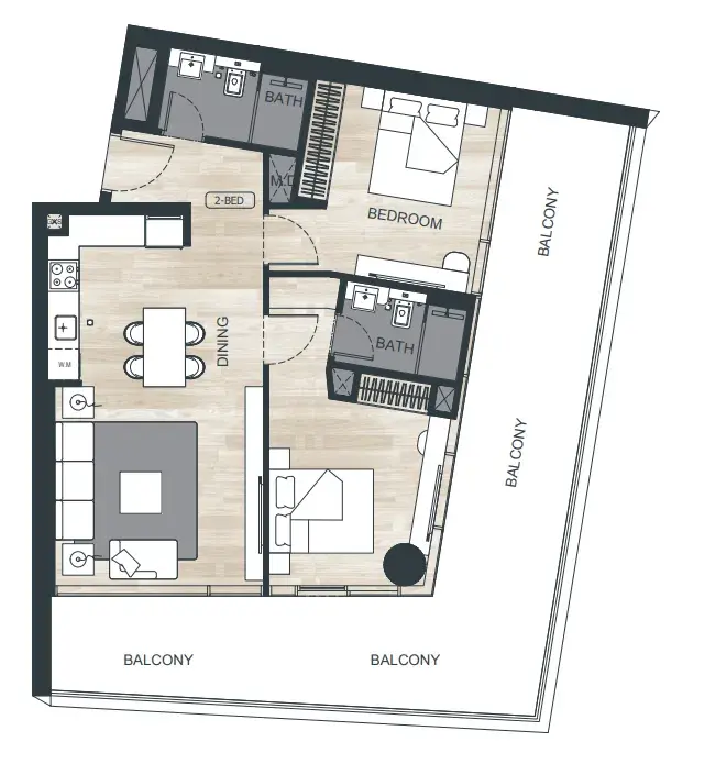 2 Bedrooms apartments - Binghatti Ghost