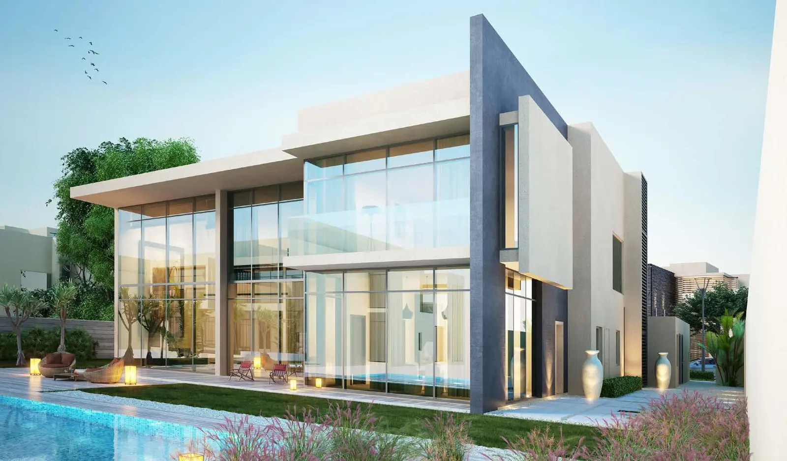 Contemporary villa exterior design at Jawaher Al Saadiyat Saadiyat Island Abu Dhabi luxury homes.jpg
