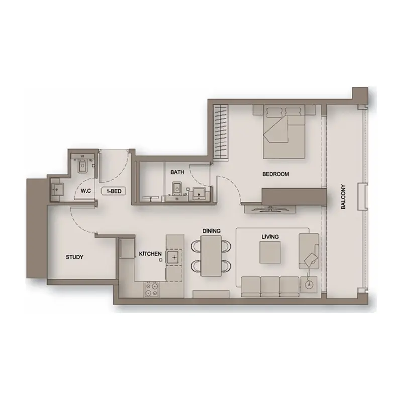 1 bedroom Apartments floor plan