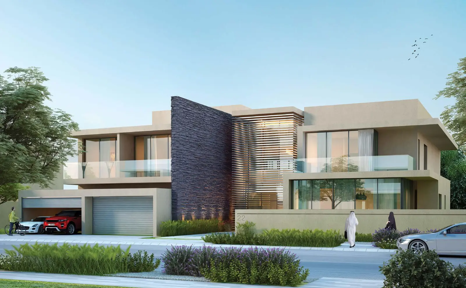 Private garden and villa exterior at Jawaher Al Saadiyat Saadiyat Island Abu Dhabi residences.jpg
