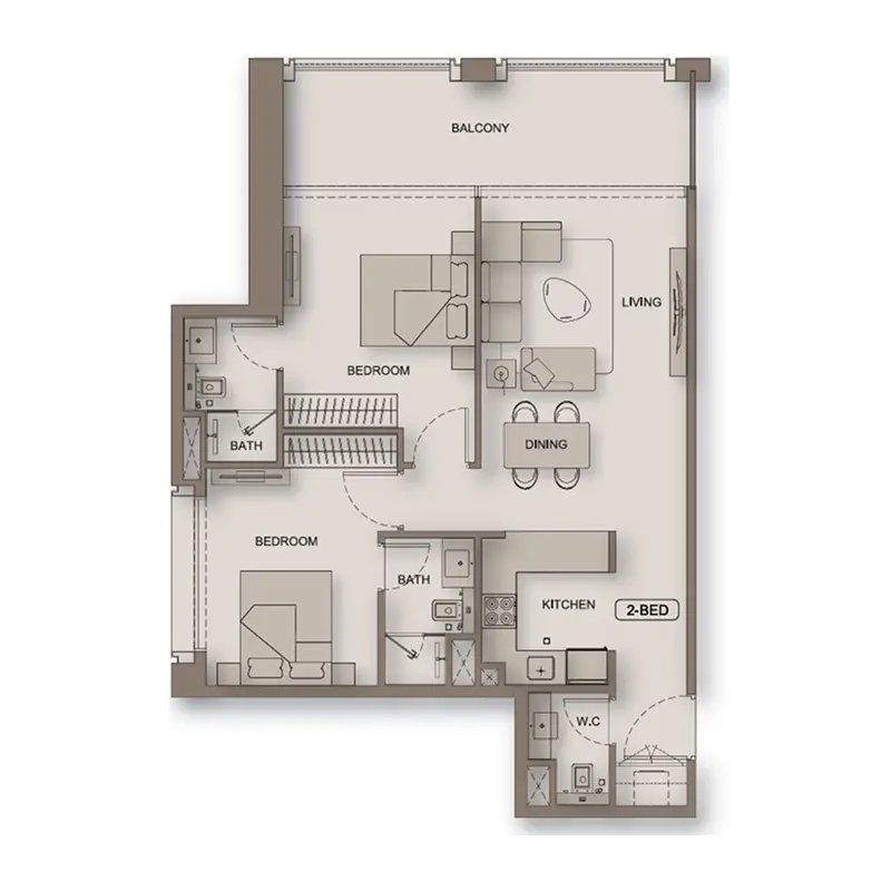 2 bedroom Apartments -  Binghatti Moonlight