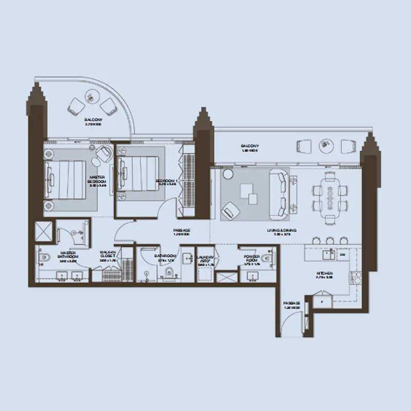 2 bedroom Apartments -  Atelis