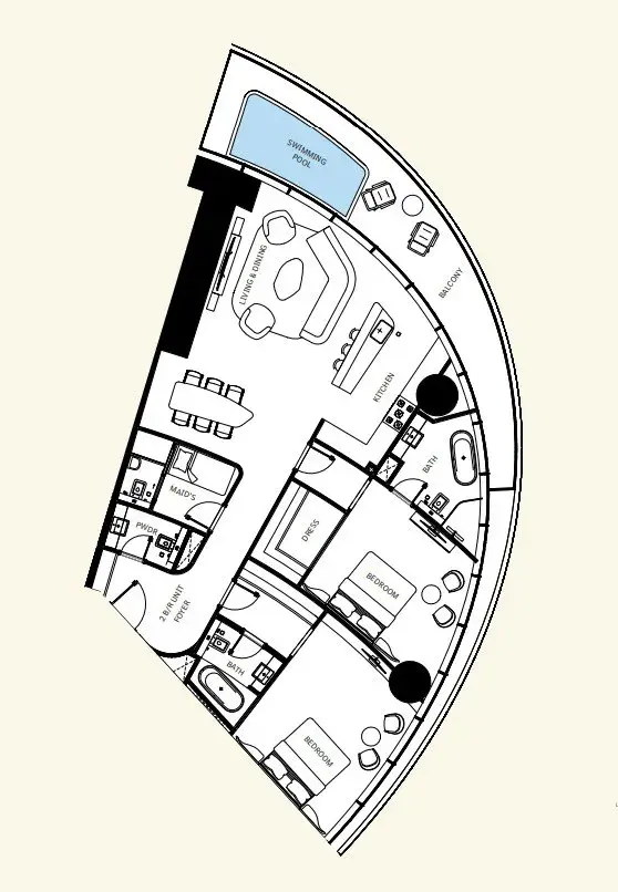 2 Bedrooms apartments - Mercedes-Benz Places by Binghatti