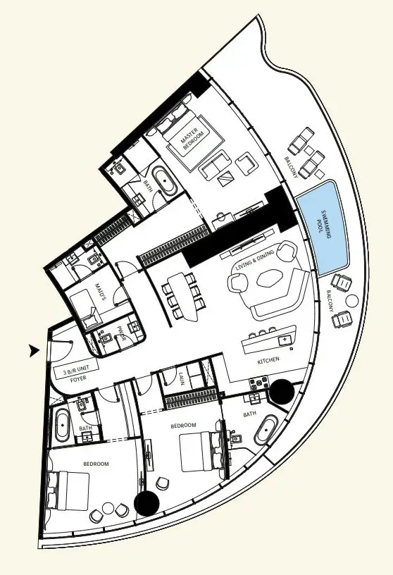 3 Bedrooms apartments - Mercedes-Benz Places by Binghatti