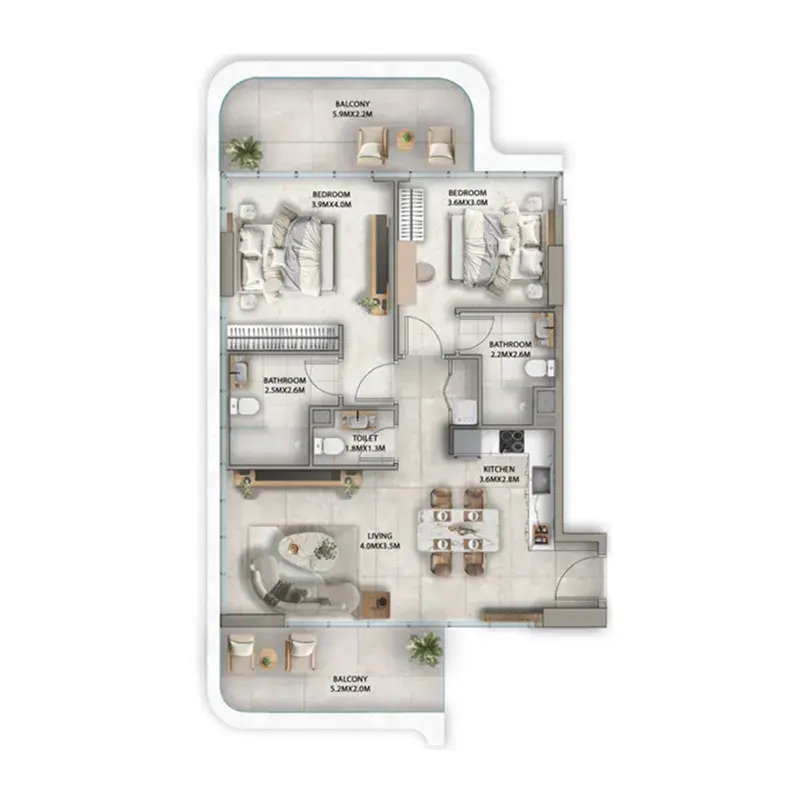 2 Bedrooms apartments - Antalya