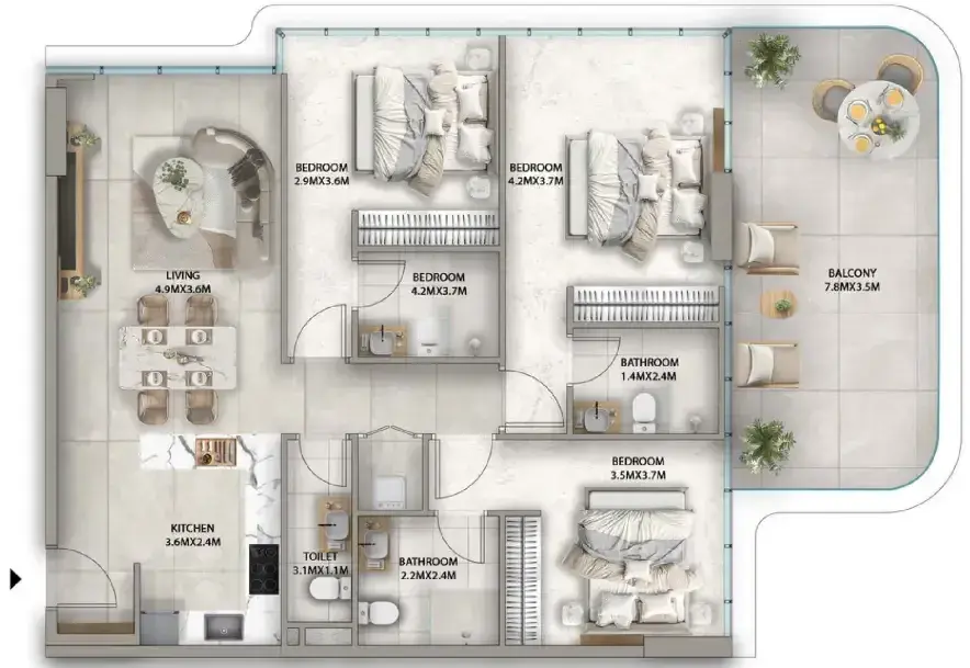 3 Bedrooms apartments - Antalya
