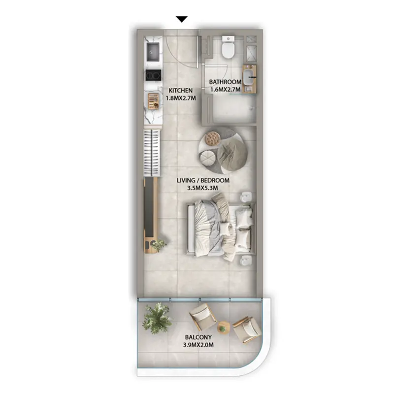 Studio Apartments floor plan