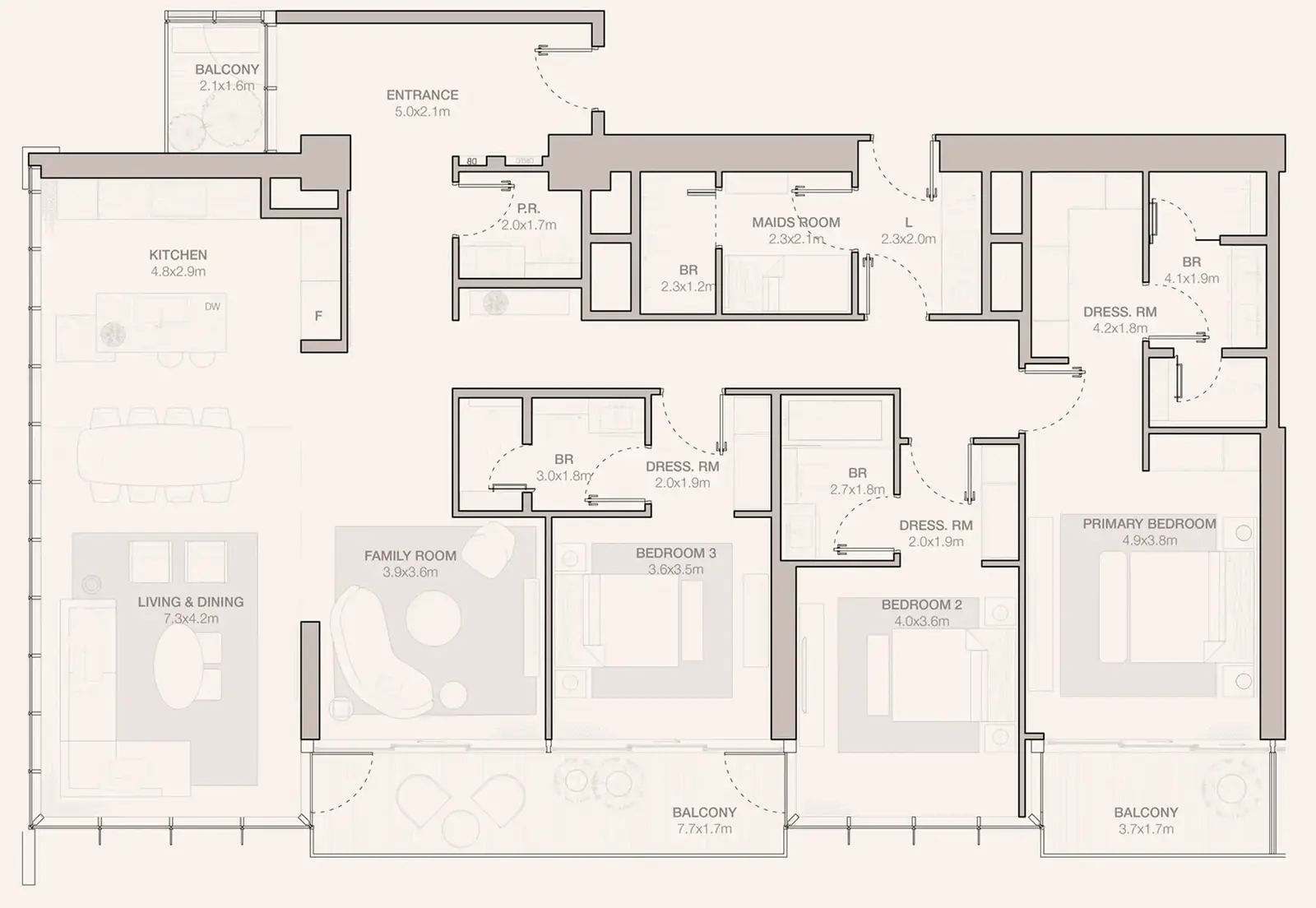 3.5 bedrooms apartments - Jumeirah Residences Emirates Towers