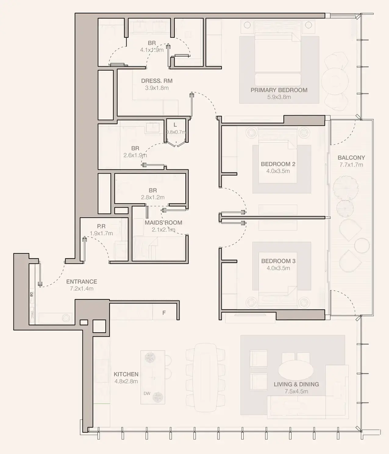 4.5 bedrooms apartments - Jumeirah Residences Emirates Towers