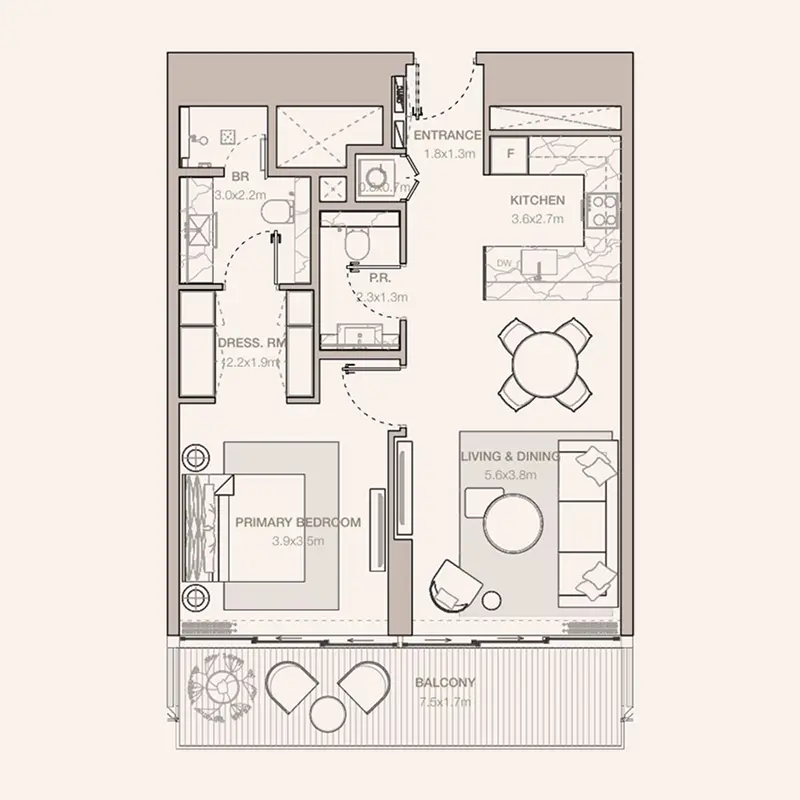 1 bedroom Apartments -  Jumeirah Residences Emirates Towers