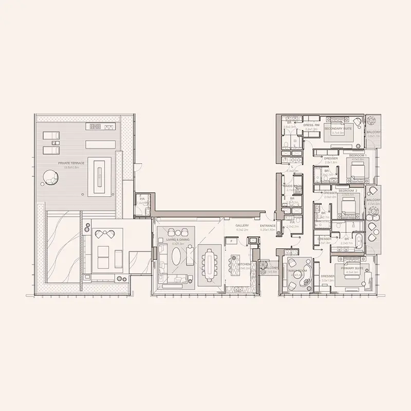 4 bedroom Apartments -  Jumeirah Residences Emirates Towers