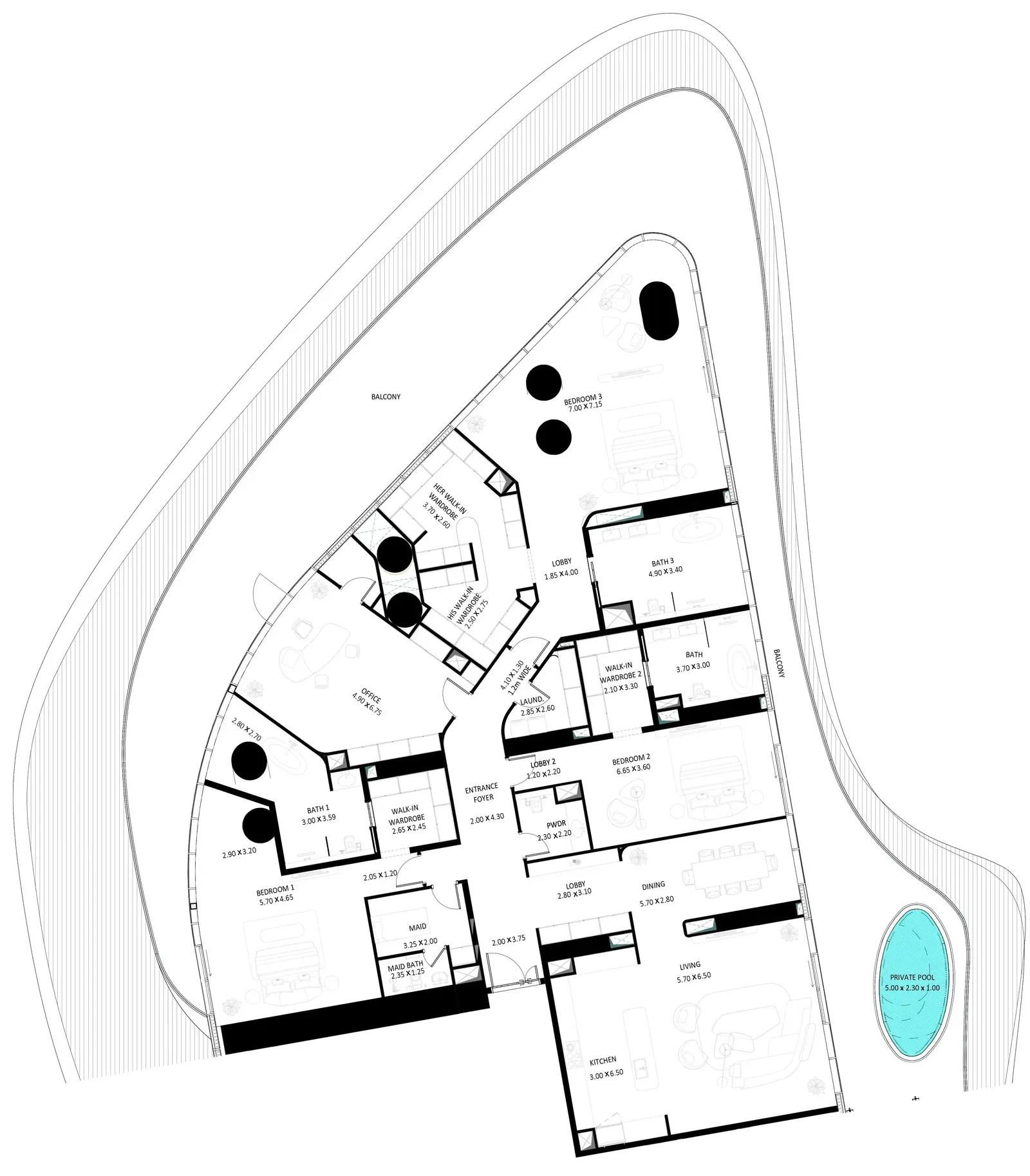 3 Bedrooms None - Bugatti Residences by Binghatti