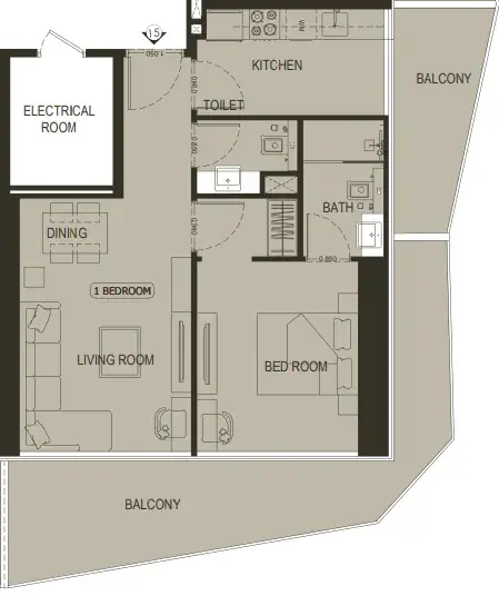 1 Bedroom apartments - Binghatti Haven