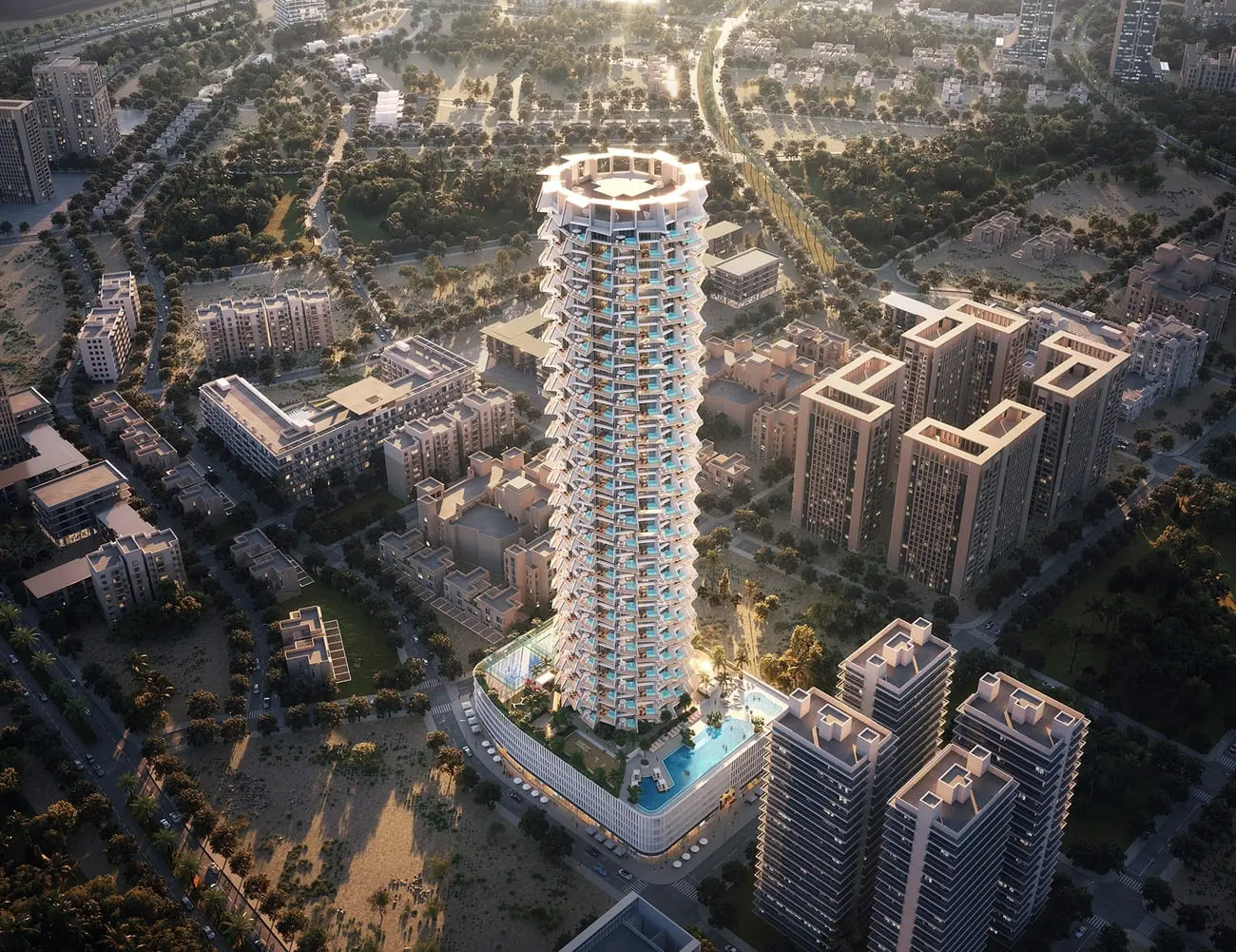 Binghatti Grove in Jumeirah Village Circle (JVC) by Binghatti - Exterior Image 1