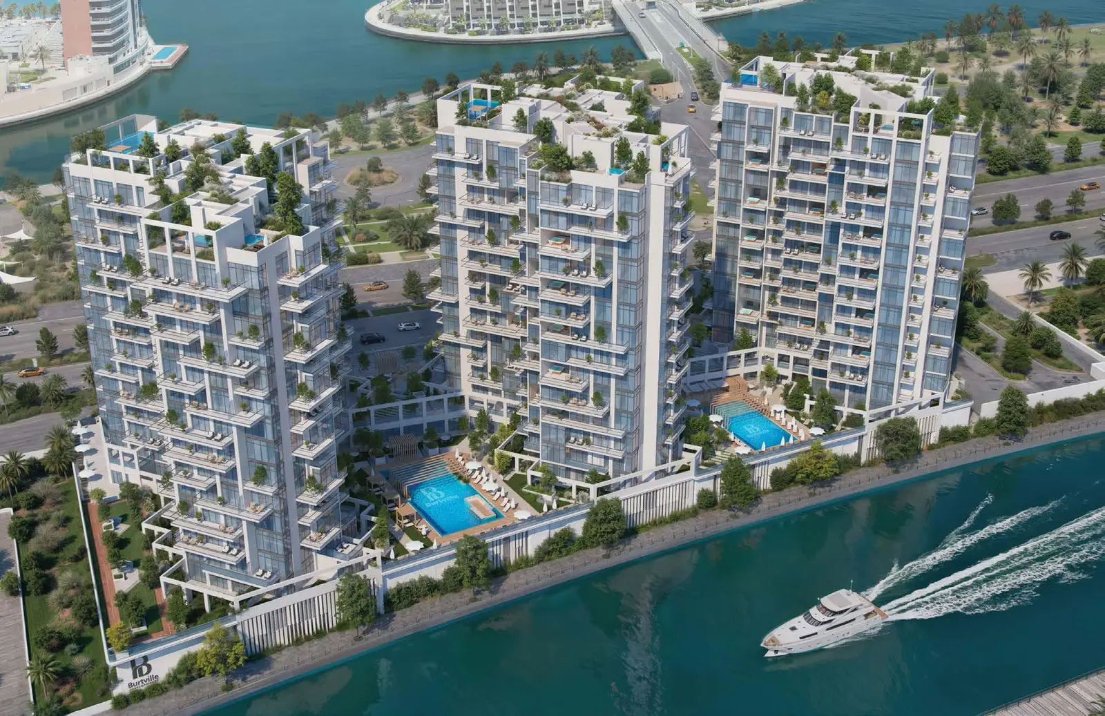 Iconic architectural exterior design at Bab Al Qasr Canal View Residence Abu Dhabi offering luxury waterfront living experience.jpg