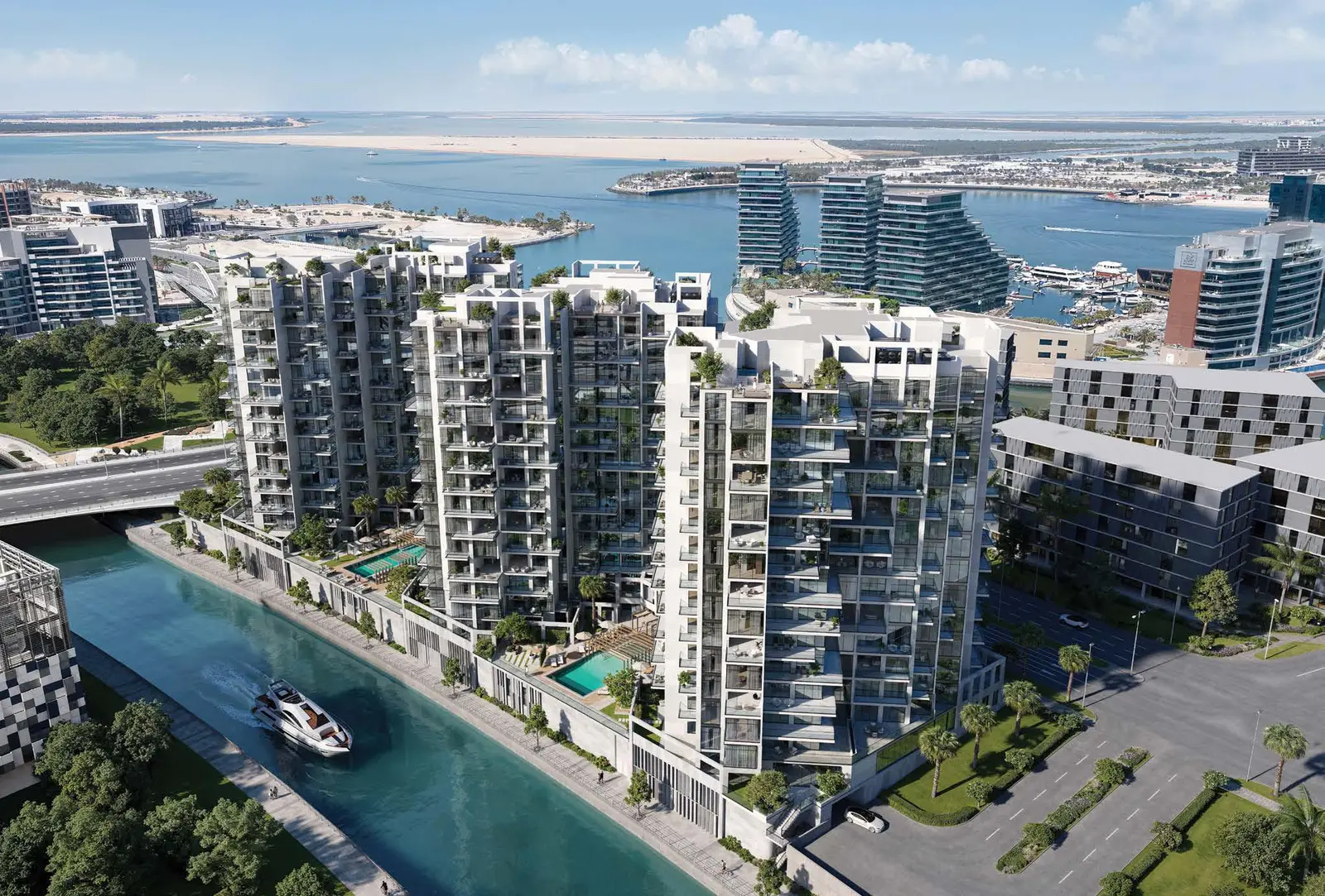 Upscale residential neighborhood at Bab Al Qasr Canal View Residence Abu Dhabi designed for waterfront luxury and leisure lifestyle.jpg