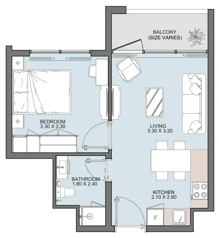 1 Bedroom apartments - Alba Tower