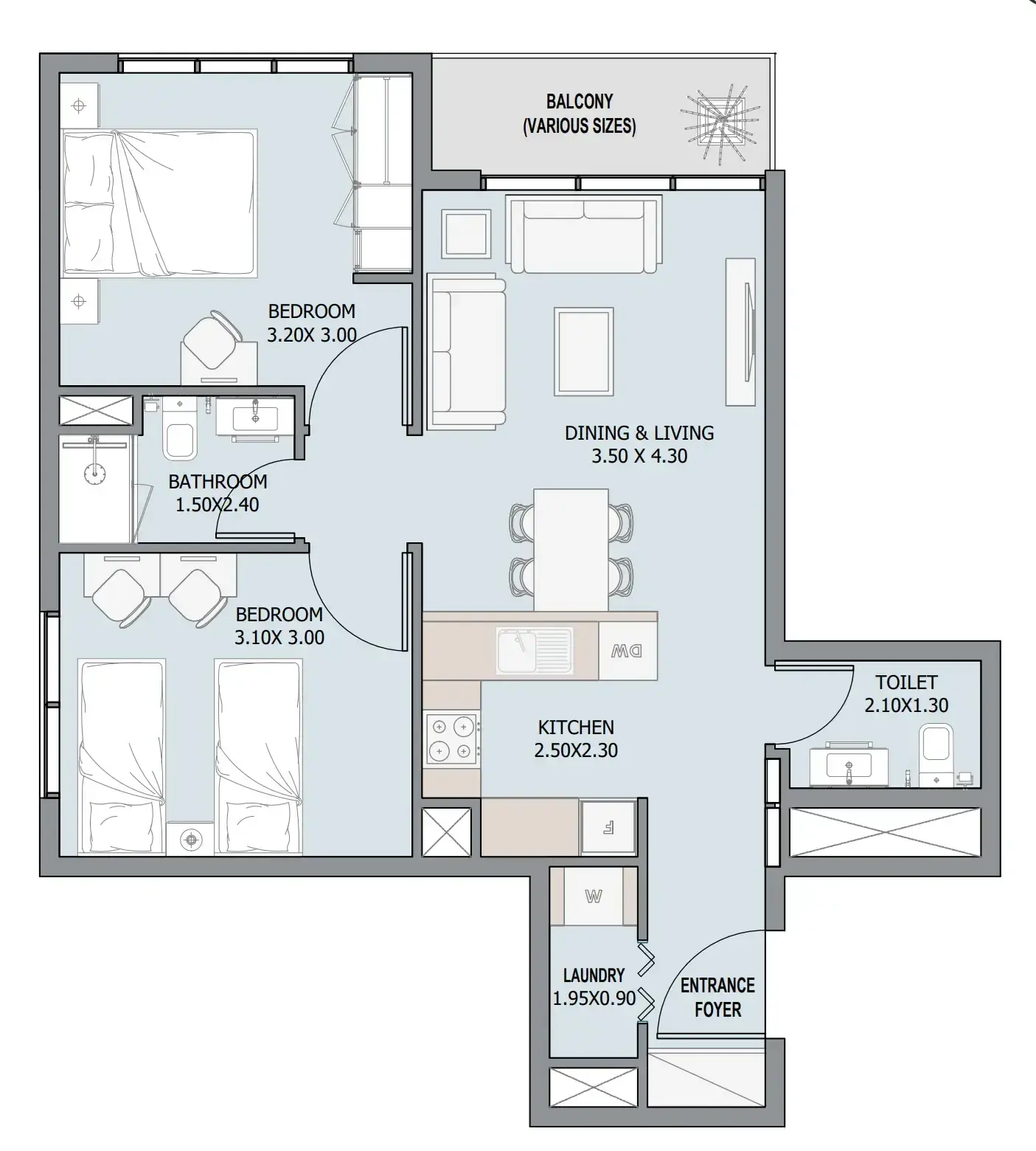 2 Bedrooms apartments - Verdana III