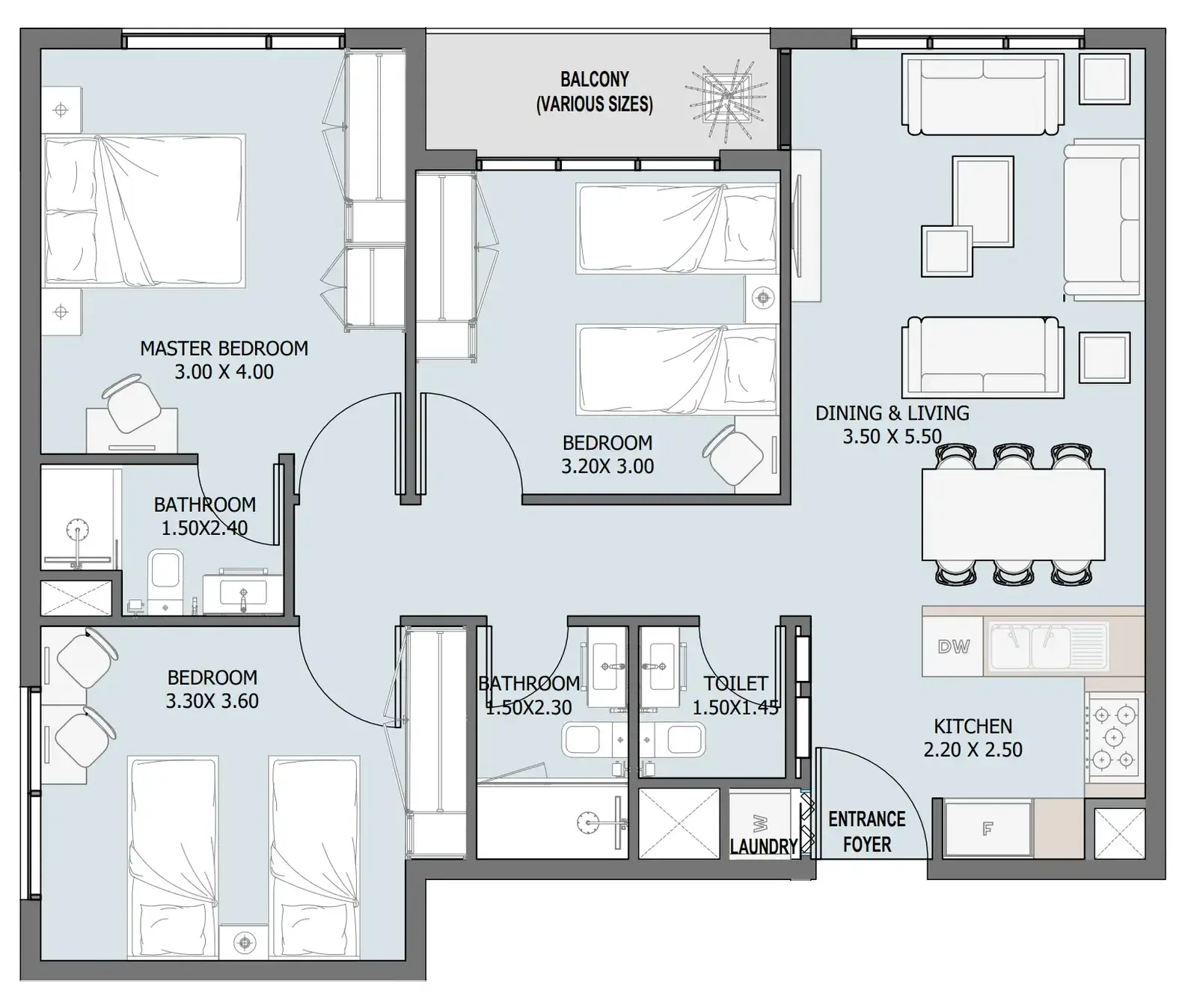 3 Bedrooms apartments - Verdana III