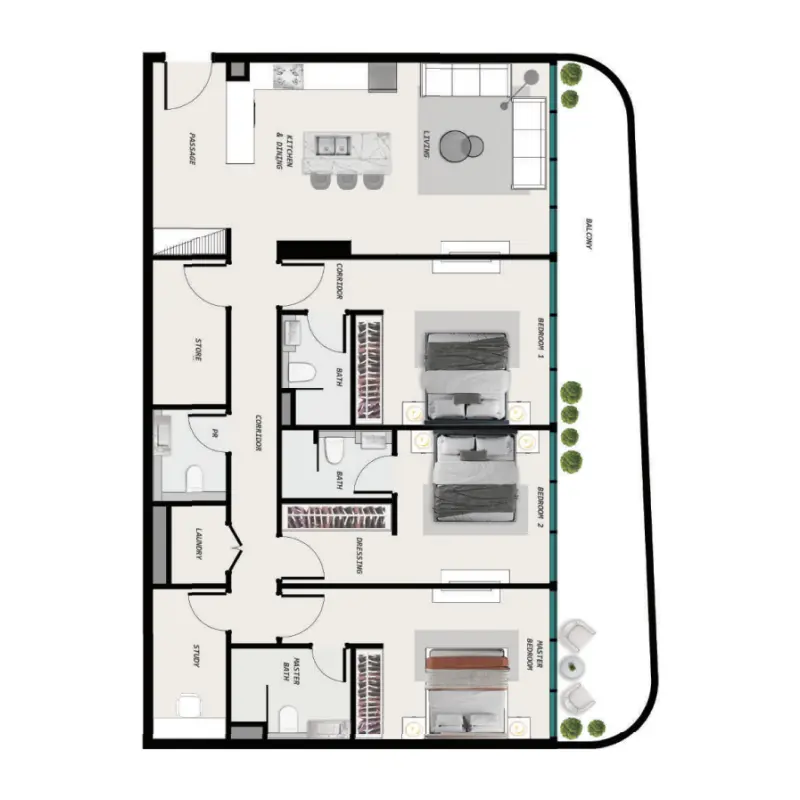 3 bedroom + pool