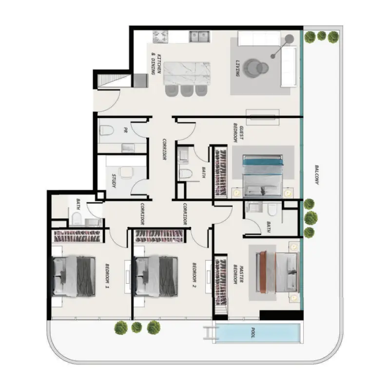 4 bedroom + pool