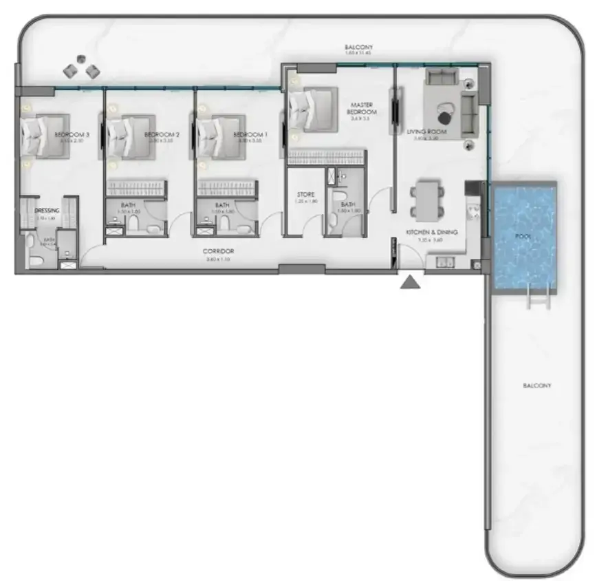 4 Bedrooms apartments - Samana Ocean Bay